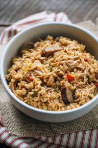 One-Pot Chicken and Sausage Jambalaya {with Brown Rice}