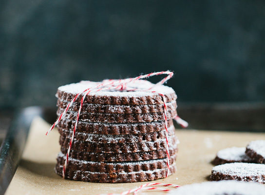 Peppermint Cacao Nib Shortbread Cookies | Gather & Dine