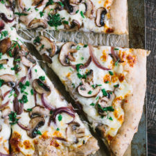 Best Pour-in-the-Pan Pizza with Parmesan Cream, Fontina and Arugula Recipe  - How To Make Pour-in-the-Pan Pizza with Parmesan Cream, Fontina and Arugula