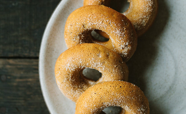 Rhubarb Apple Baked Donuts