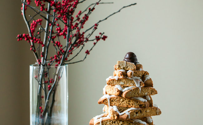 Almond Biscotti Christmas Tree