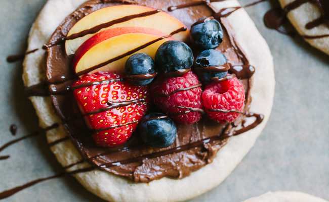 Chocolate Hazelnut Fruit Pizza with Sourdough Crust